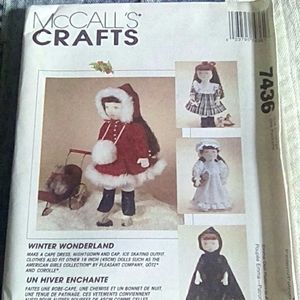 McCall's 7436 Doll Wardrobe fits American Girl Doll